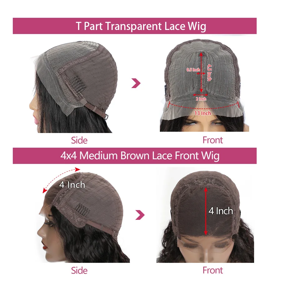 

RUIYU Kinky Curly Transparent Lace Wig Human Hair Brazilian Remy Hair For Black Women 4X4 Closure Lace Front Wig Human Hair Wigs