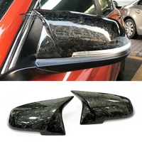 real forged carbon fiber side mirror cover replacement fit for bmw f20 f30 f32 f87 f22 e84