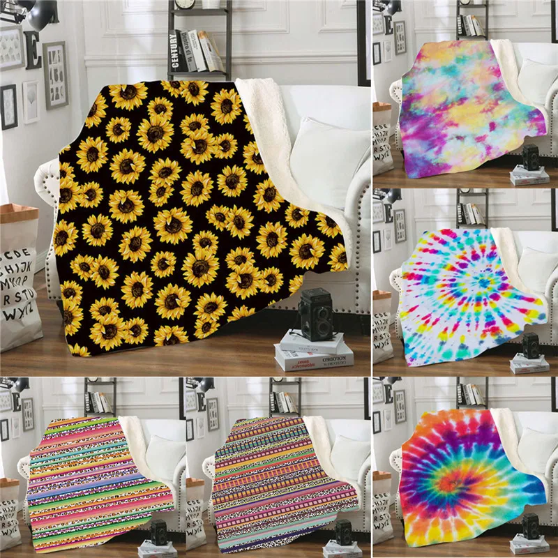 3D цифровая печать Подсолнух пледы Одеяло Теплый диван пом одеяло покрывала Cobertor