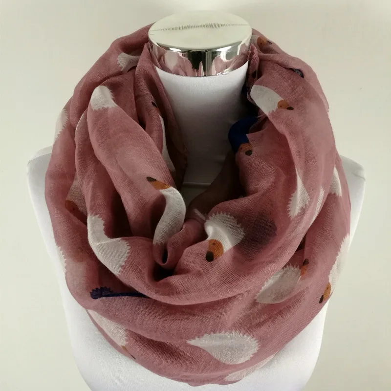 Circle scarf Purple Новые женские модные вискоза, хлопок Ежик длинный шарф с рисунком модные шарфы с животными снуд кольцо шарф для женщин - Цвет: Circle scarf Purple
