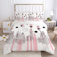 pink white lovely bedding set for baby kids children princess cartoon crib duvet cover set pillowcase quilt cute king queen size