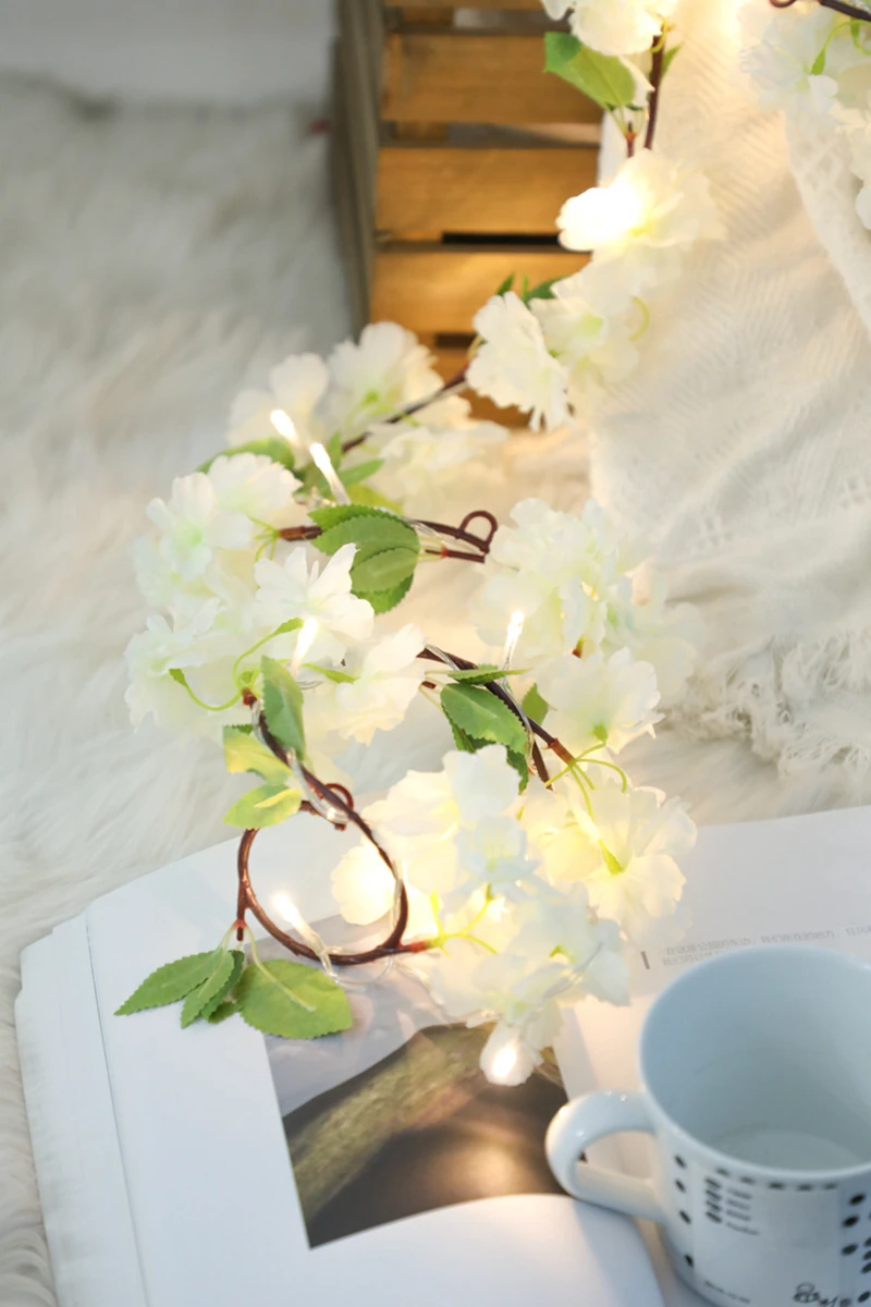 

String lights rattan flower string lights indoor and outdoor room window decoration lights Christmas tree decoration lights 1pcs