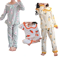 children girls cute print pajamas set spring autumn long sleeve cotton sleepwear suit 3 12 years kids pajamas girl home clothes