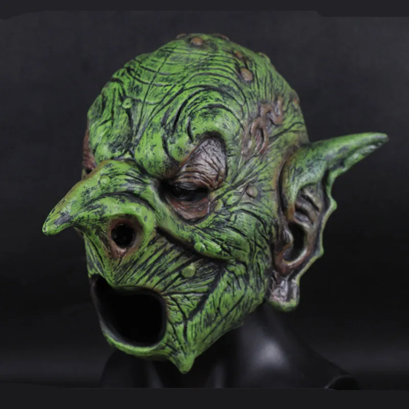 Латексная Гоблинская маска для Хэллоуина реквизит костюма зеленого Монстра