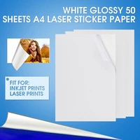 50 sheets of a4 inkjet waterproof sticker sticker glossy photo printing paper for laser inkjet printer copier craft paper