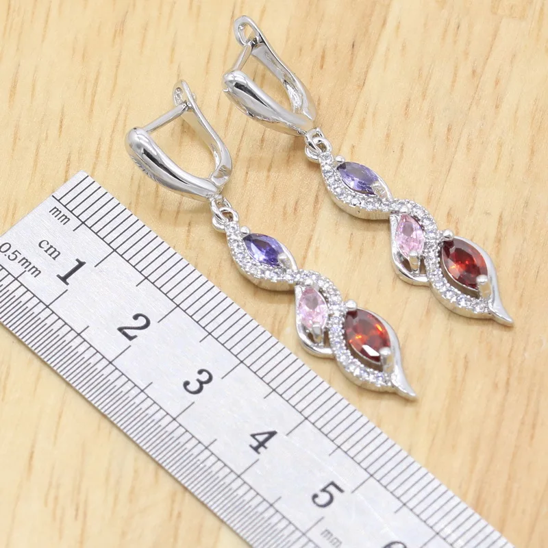 Женский комплект ювелирных изделий ожерелье серьги кольцо браслет Бесплатная