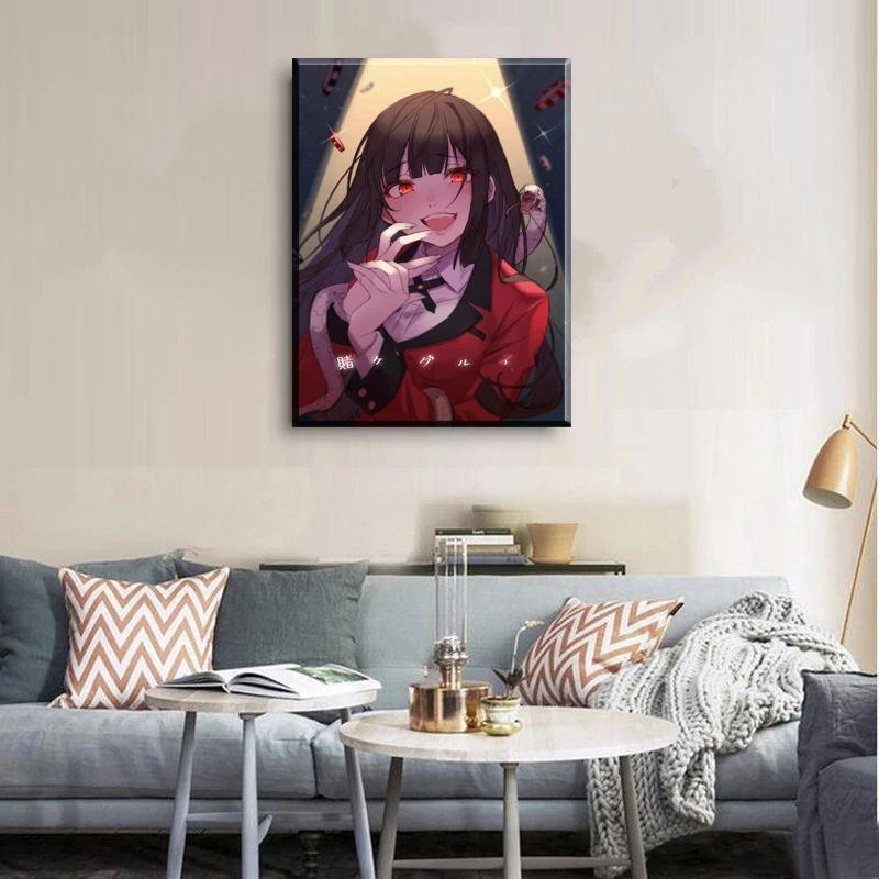 

1 Pieces Kakegurui Aniem Posters Wall Art Pictures Modern Home Decoration Living Room Canvas Print Wall Painting Modular Artwork