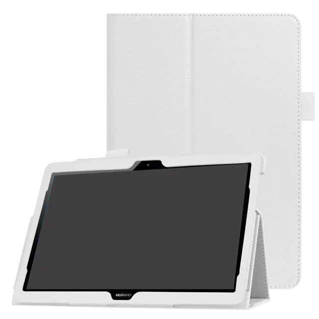 Чехол для huawei MediaPad T3 10 AGS-L09/W09/L03 Honor Play Pad 2 T3 9,6 планшет Funda подставка из искусственной кожи чехол для huawei T3 10 чехол - Цвет: White