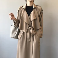 2021 winter autumn women long sleeve open stitch trench coats fashion slim warm jackets