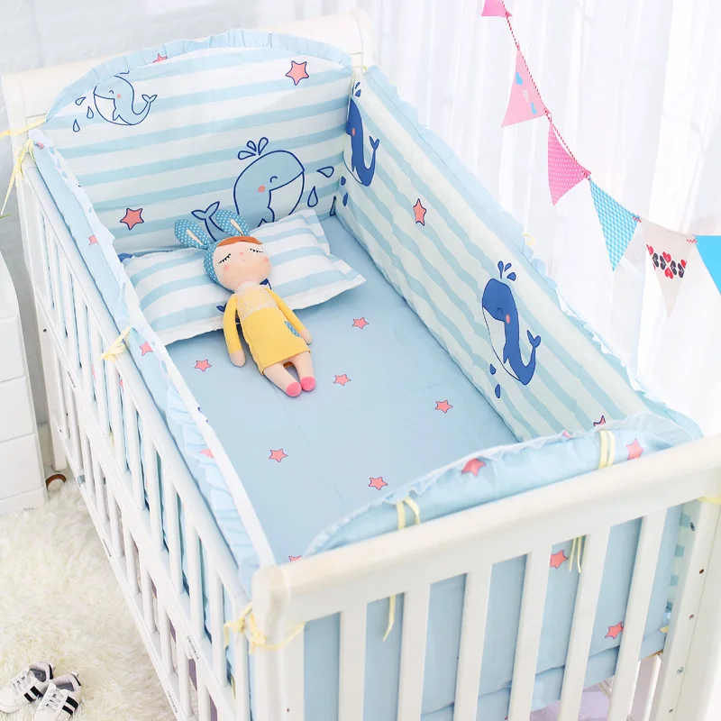 Cotton Baby Crib Bumper Set Bedding Set Bed Bumper Baby Infant Cradle Cot Protector