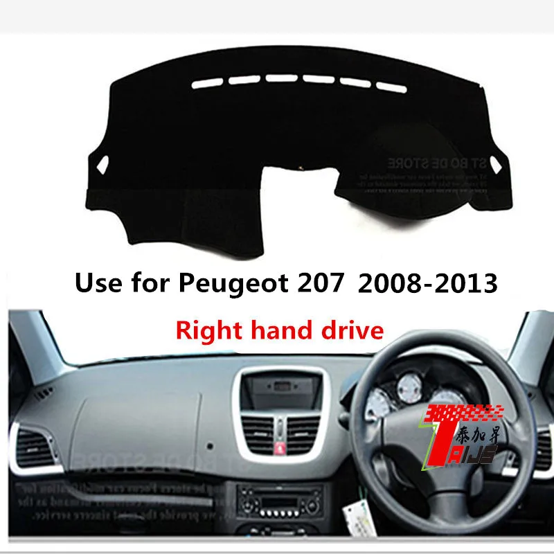 

TAIJS Factory Good Quality Simple Polyester Fibre Car Dashboard Cover For Peugeot 207 2008 2009 2010 11 12 13 Right Hand Drive