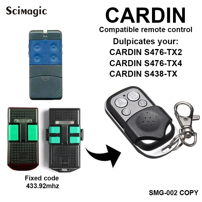 

4 channel clone remote control for CARDIN S476 TX2 TX4 S438 TX 433.92MHz garage control gate