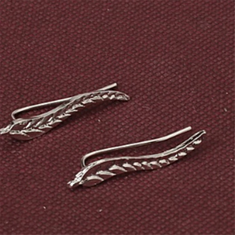 Fashion Personality Metal Leaf Simple Ear Sweep Wrap Gold Color Climber Leafs Clip Cuffs Earrings | Украшения и аксессуары