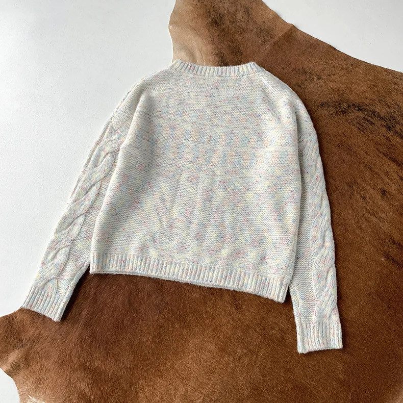 

Women O-neck Knitwear Sweaters Pullover Multicolor Twist Long Sleeve Jumper 2021 Early Spring