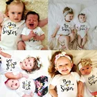 Рубашка для старшей сестры, футболка для маленьких девочек, рубашка для больших и маленьких наряд для сестры, Детская футболка, комбинезон для всей семьи