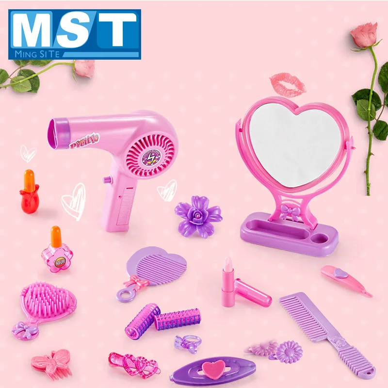 Розовый безопасный нетоксичный моющийся макияж Детская косметика набор для