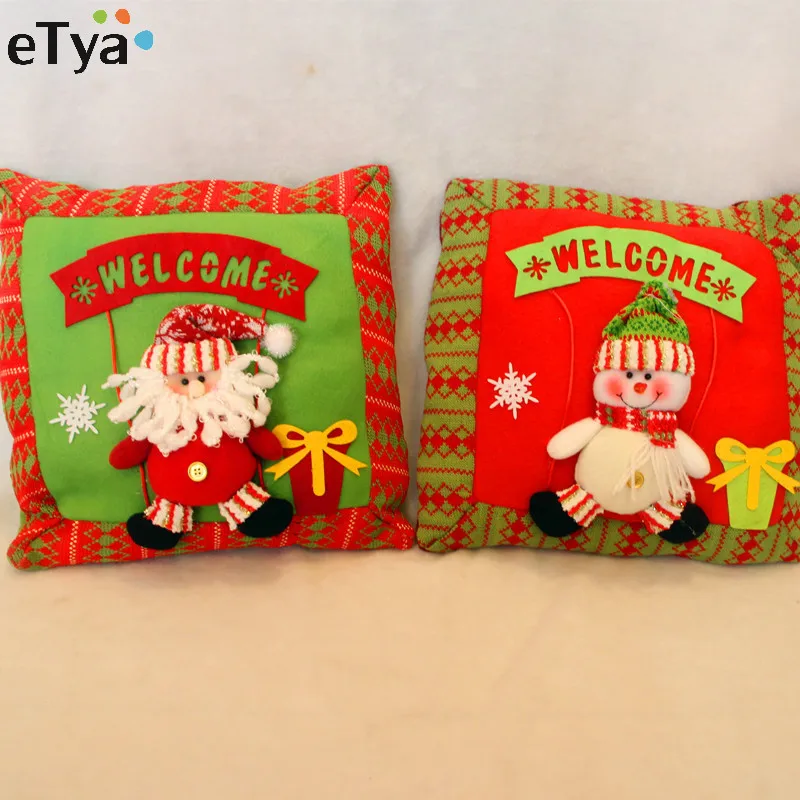 

Подушка с мультяшным снеговиком/Санта-Клаусом для дивана, подушка для сиденья, рождественские украшения, подарки, рождественские декоратив...