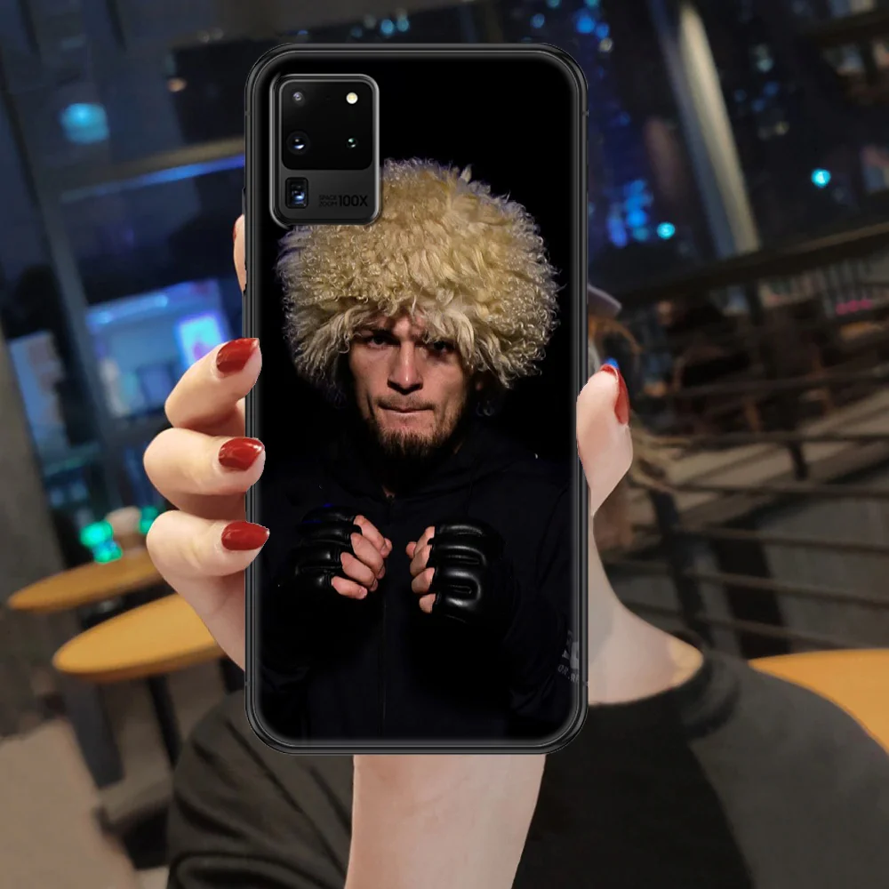 

Khabib Nurmagomedov Fighting Phone case For Samsung Galaxy Note 4 8 9 10 20 S8 S9 S10 S10E S20 Plus UITRA Ultra black trend Etui