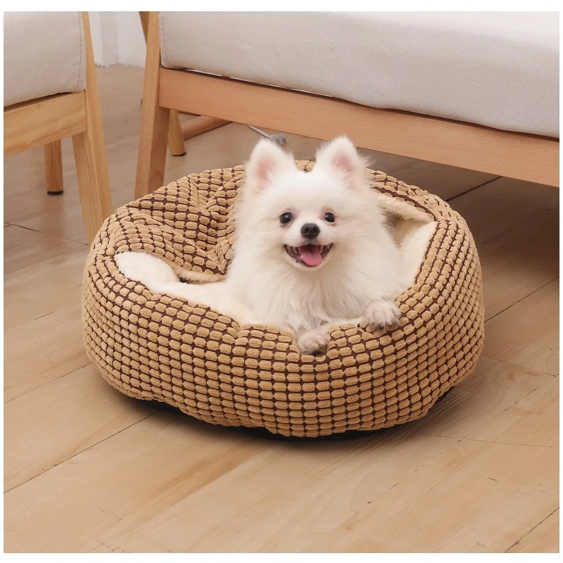 

Полузакрытая теплая мягкая кровать для кошек, кровать для маленьких собак, диван, лежак, принадлежности для домашних животных, Лежанка для щ...