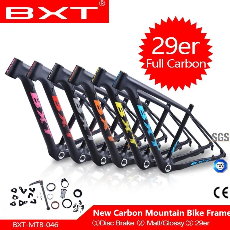 BXT углеродная горная 29er велосипедная рама полностью углеродная MTB велосипедная Рама 27,2 мм Подседельный штырь рама 142*12 или 135*9 мм велосипедные рамы BSA