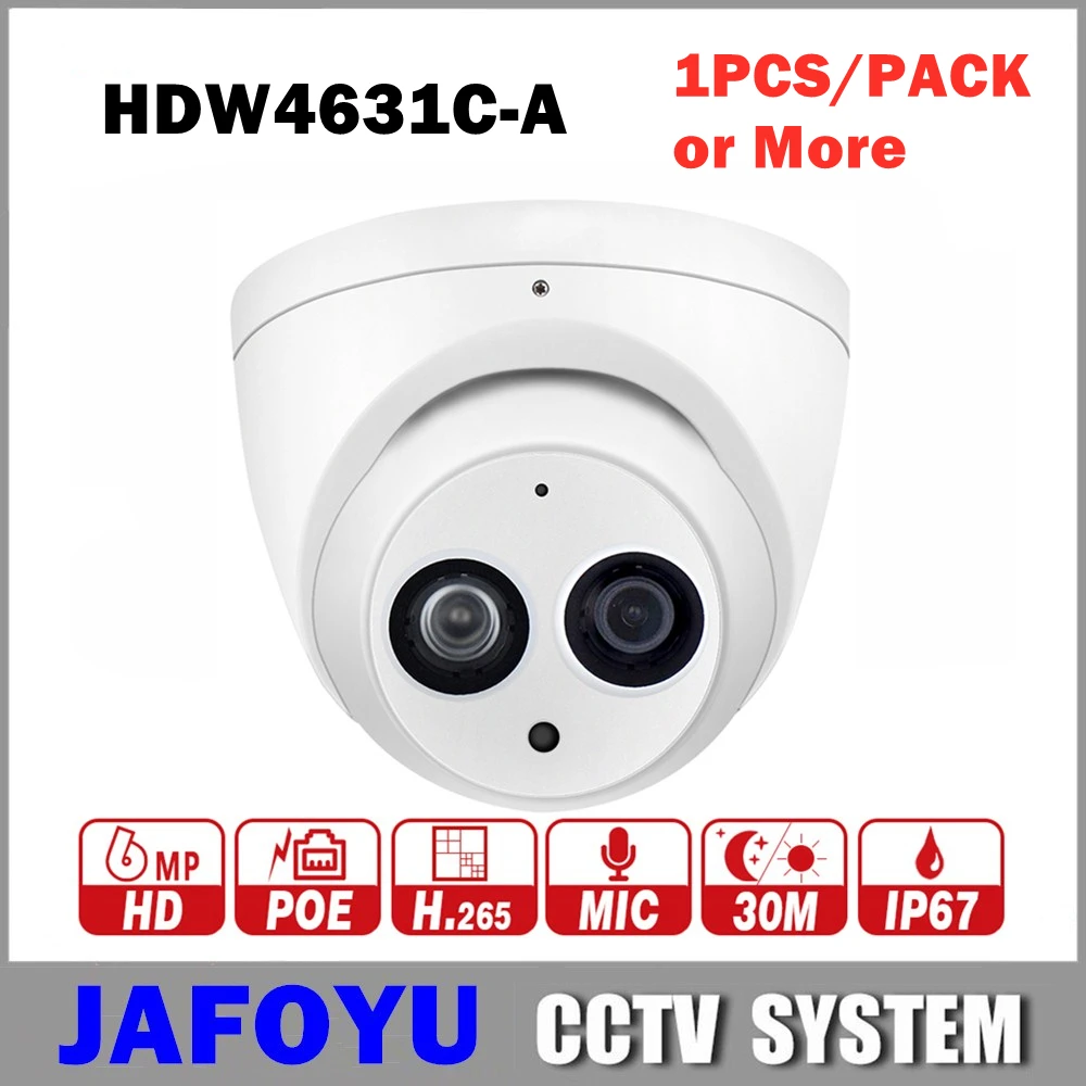 1 шт./упак. или более DH IPC HDW4631C A 6MP IP Камера HD POE мини купольные поворотные сетевые