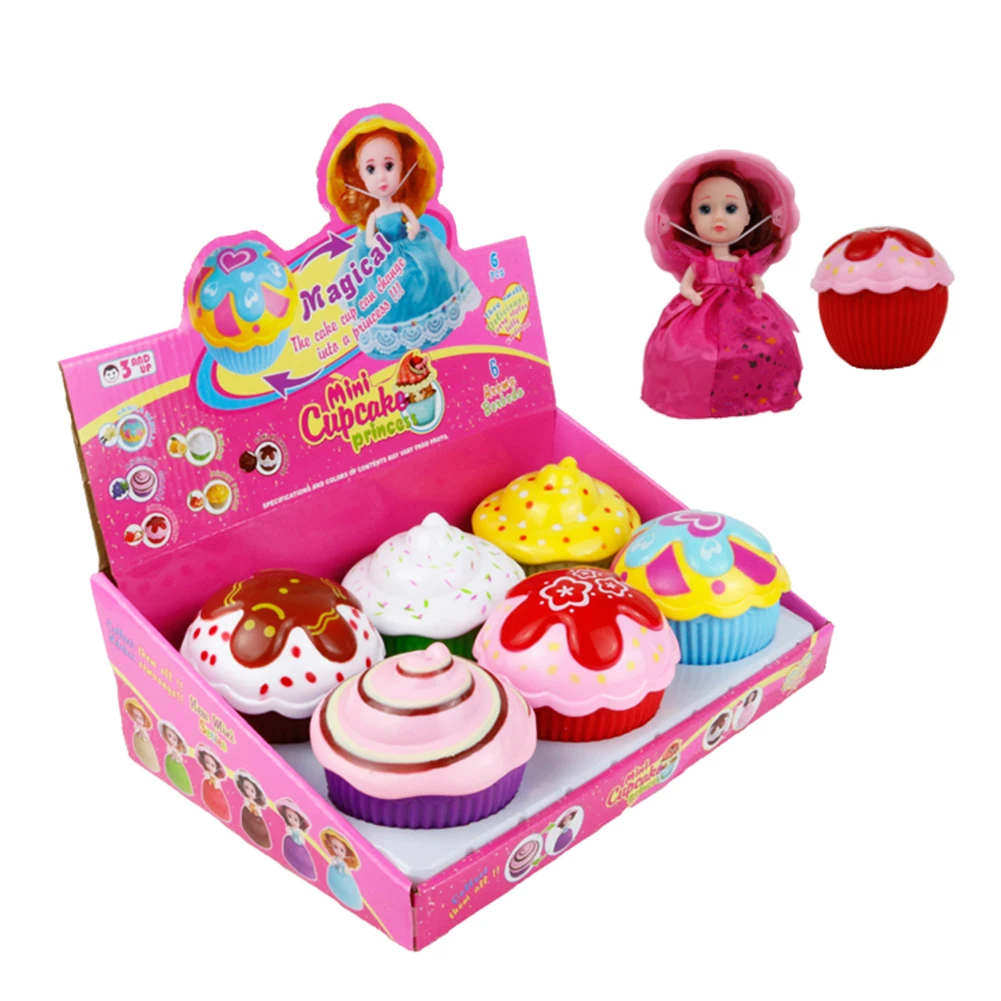 

6pcs/set Mini Lovely Cupcake Transform Cupcake Doll With Surprise Scented Large Size Princess Dolls Fine Gift Toys For Kids