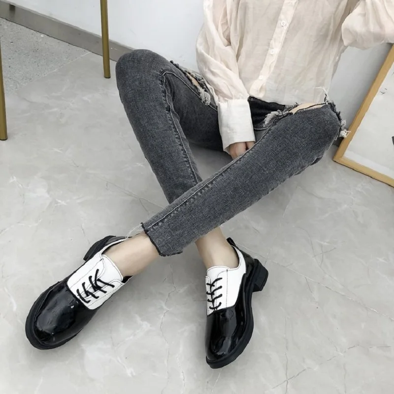 Женские лакированные туфли Лолиты в студенческом стиле брендовые Роскошные