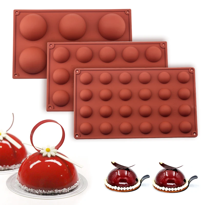

Ball Sphere Silicone Mold for Chocolate Baking Round Cake Pastry Bakeware Stencil Pudding Jello Soap Bread Candy Dessert Mould