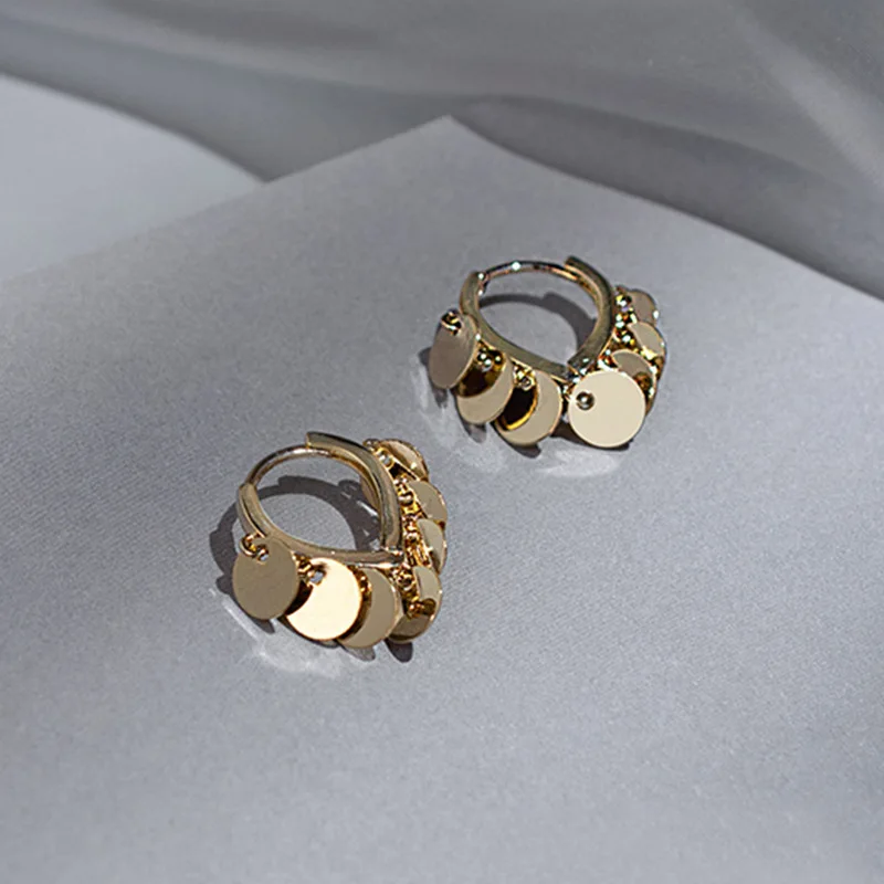 

Fashion Gold Color Vintage Hoop Earrings for Women Trendy Punk Tiny Circle Design Statement Earrings Brincos Geometric Jewelry