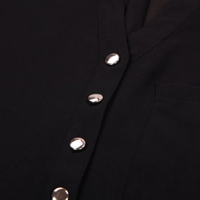 

Shirts Women Spring Summer V-neck Chiffon Long Sleeve Casual Shirt Blouse Simplicity Fashion Trendy Shirts Women Camisa Bk/m