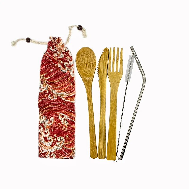 Органическая портативная посуда многоразовая биоразлагаемая набор посуды для