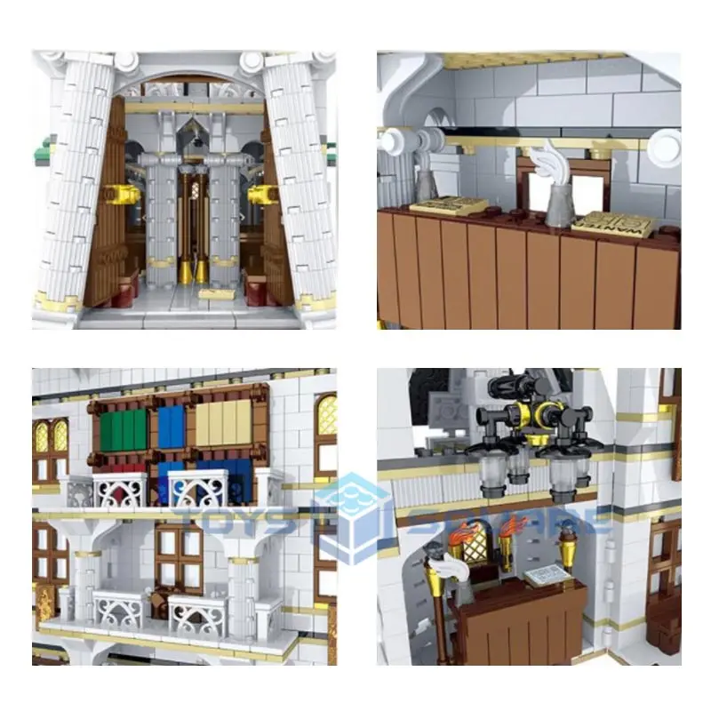 

The Diagon Lane Gringotts Bank & Ironbelly Dragon Model Building Blocks Bricks Set With Magic Movie Action Figures Gifts Toys