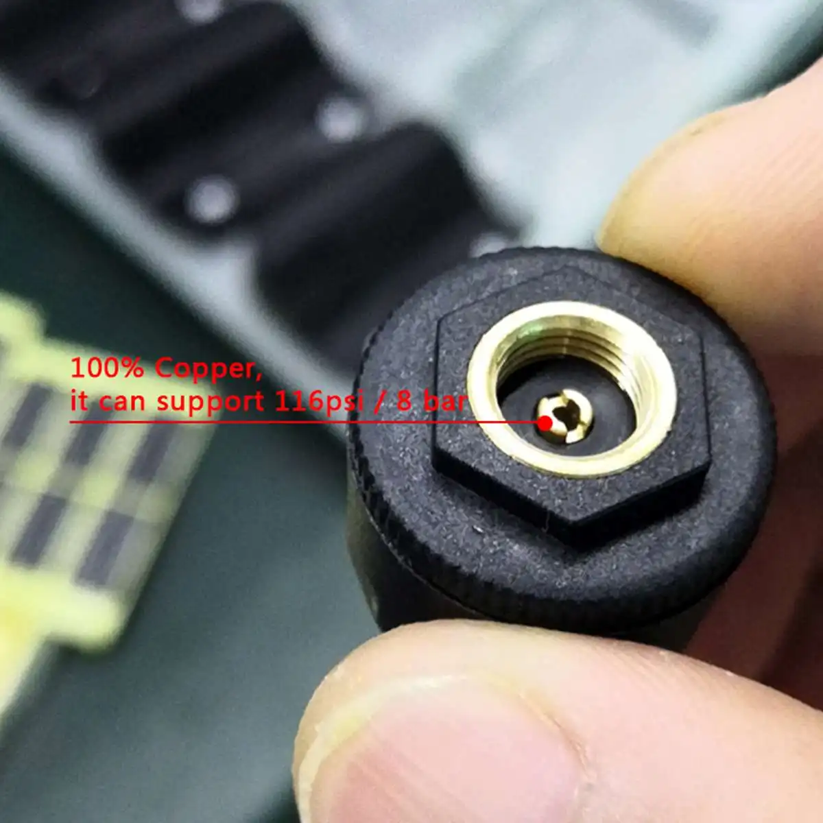 

TS600 Tire Pressure Sensor Black TPMS Wireless Solar Power Universal LCD Display 6 External Sensors 116PSI 8Bar 400mAh IP67