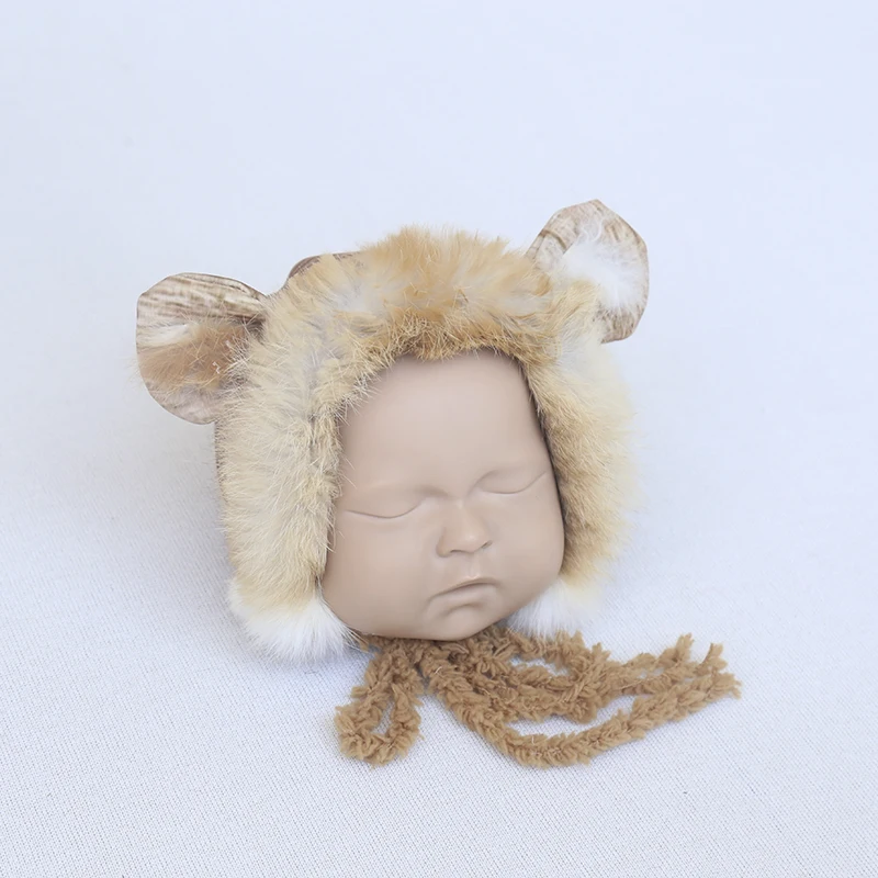 Желтая вязаная шапка ручной работы плюшевый шар украшение новорожденный подарок