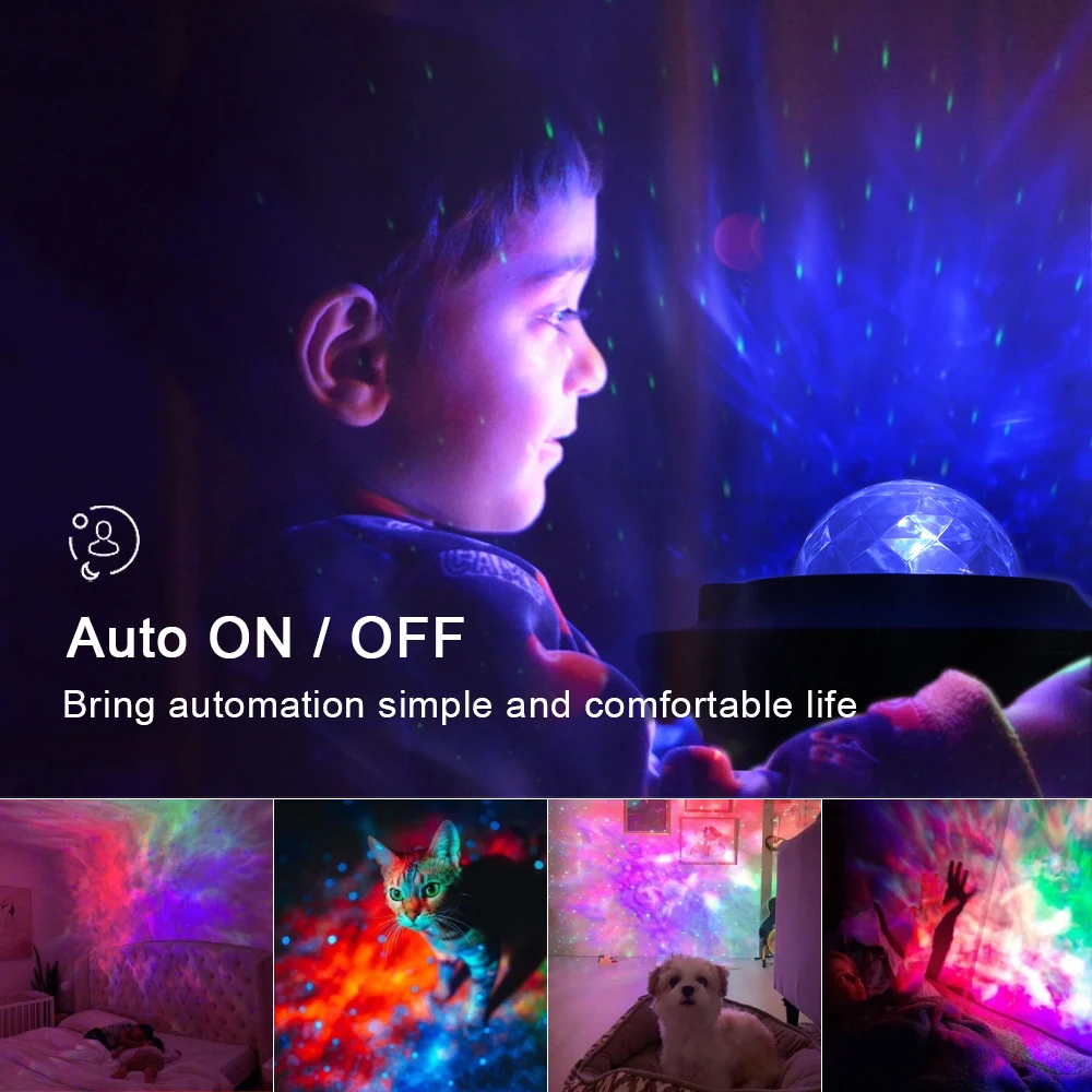 USB звездный светодиодный ночник RGB музыка Звездная вода волна Bluetooth динамик