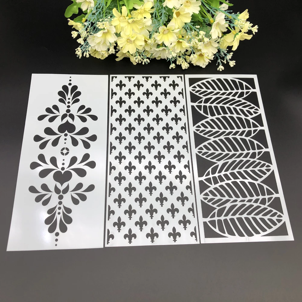 

Vintage Slimline PET Stencils For Painting Scrapbook Coloring Embossing Album Handmade Card Decorative Card Template Alinacutle