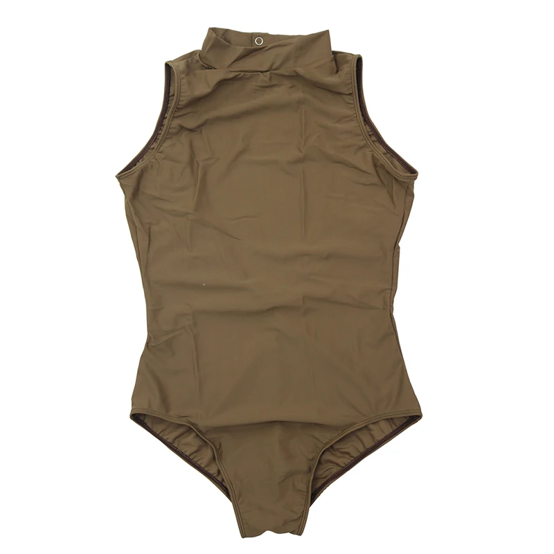 Балетные трико для маленьких детей боди с высоким воротом без рукавов из лайкры и