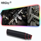 Большой игровой коврик для мыши MRGLZY RGB, игровой аксессуар пистолета, коврик с USB и светодиодный Ной подсветкой, коврик для офисного стола с подсветкой CSGO, коврик для клавиатуры