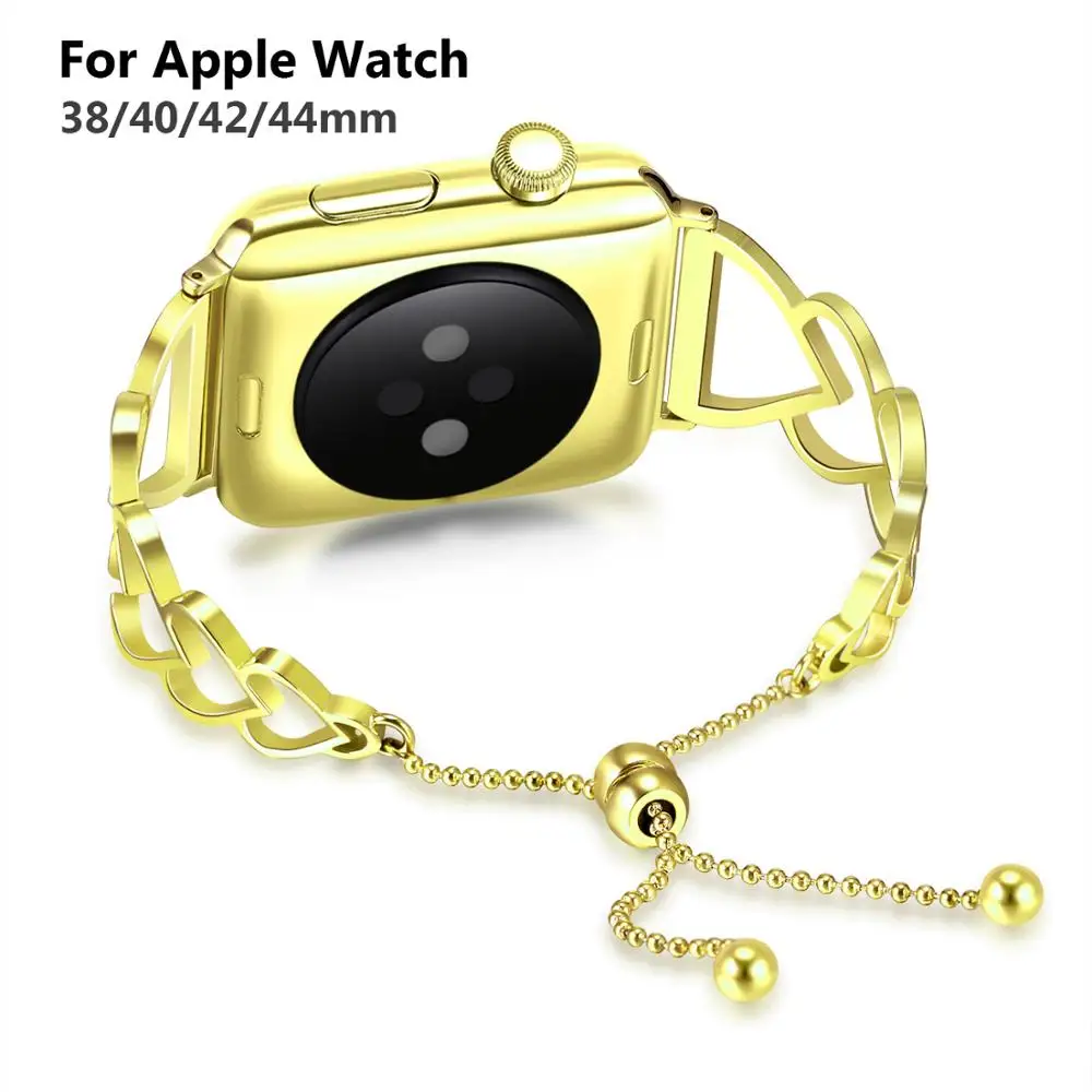 

Fashion Bracelet Band Replacement for Apple Watch Band Strap 38mm 40mm 42mm 44mm Apple Watch Wrist Band Women Rose Gold Luxury