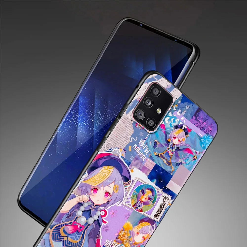 

Phone Case For Samsung Galaxy A72 A32 A42 A91 A71 A51 A41 A31 A21 Soft Cover Black Capa TPU Back Genshin Impact Anime