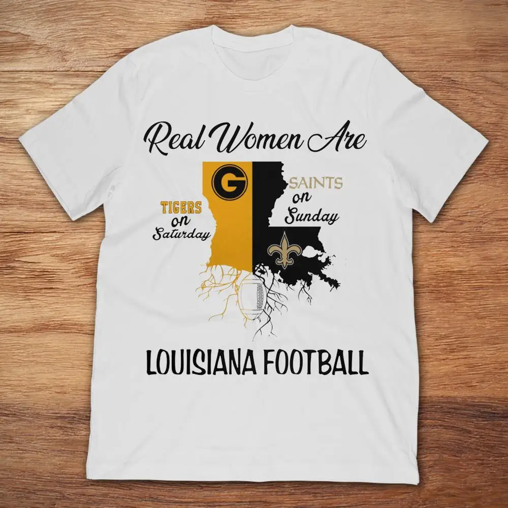 Футбольная футболка с надписью Real women Are Tigers On Saturday Saints Sunday|Мужские футболки| |