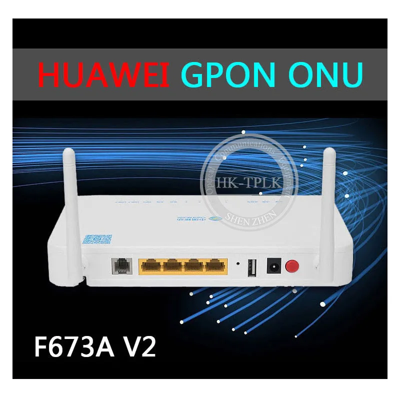 2 шт. ONU F673A V2 GPON английская прошивка 4GE + 1Tel USB Wifi с китайским логотипом мобильного