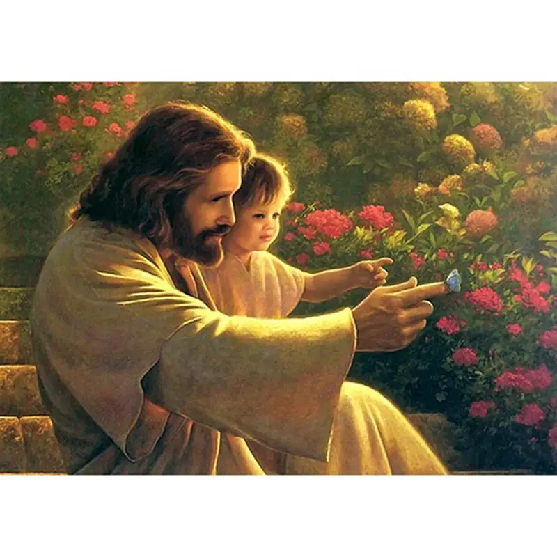 

New Home Full Square Diamonds 5D DIY Diamonds Painting Portrait "Jesus and the Child" Embroidery Cross-stitch 3D Home Decor Gift