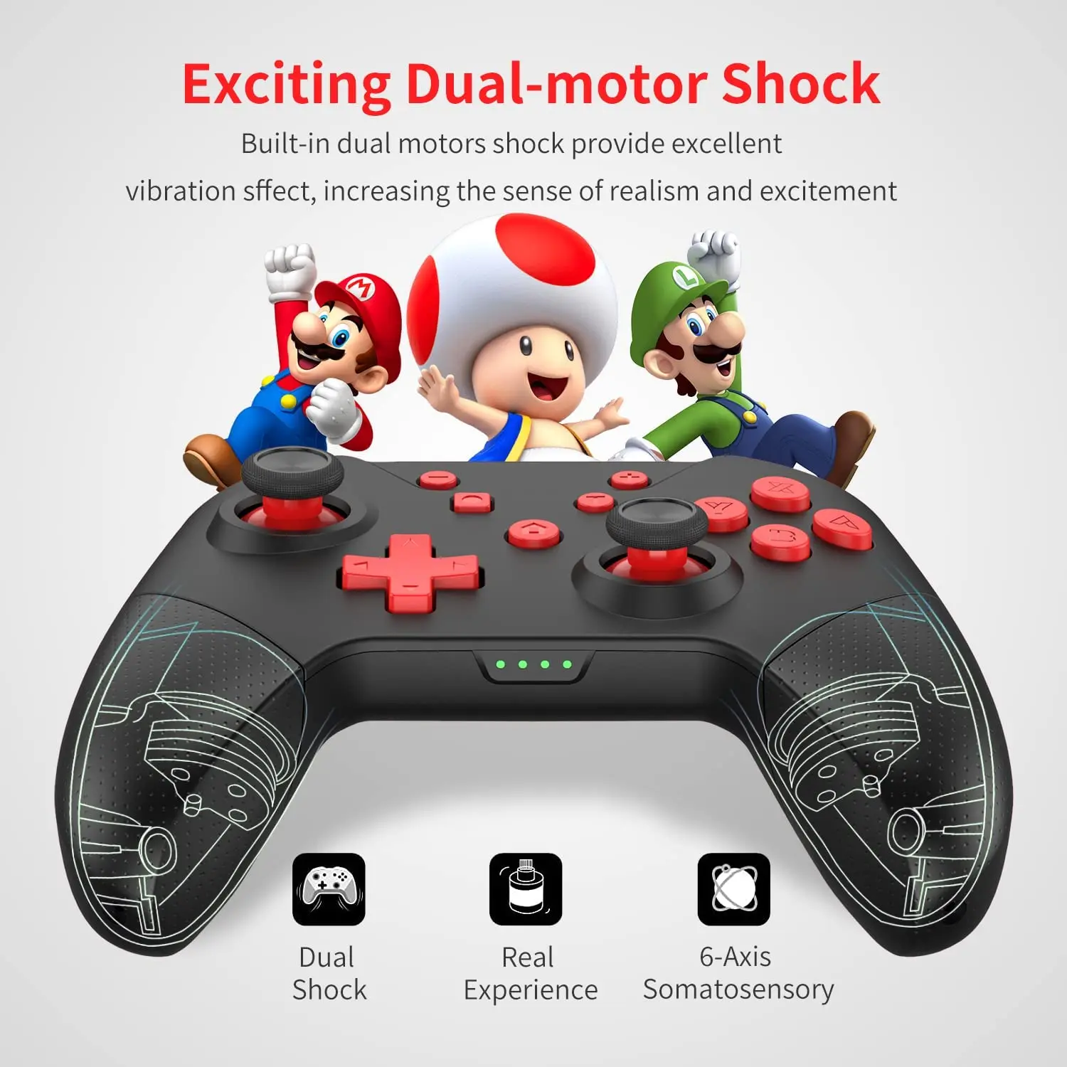Контроллер Switch Pro для консоли Nintendo беспроводной джойстик Bluetooth совместимый