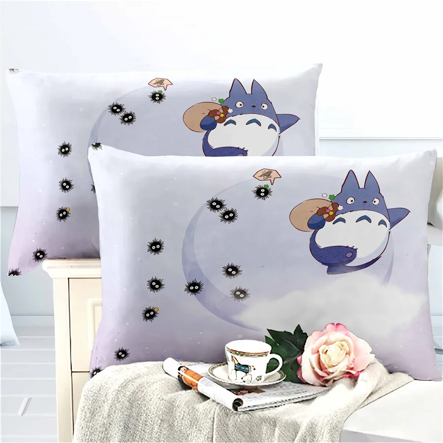 

HELENGILI 3D Bedding Set Totoro Print Duvet Cover Set Bedcloth with Pillowcase Bed Set Home Textiles #LM14