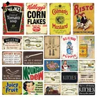 Металлический постер для столовых приборов, горчичный сланчик, наклейка на стену, сочные фрукты, жестяное искусственное дерево, кухонный декор, металлический декор