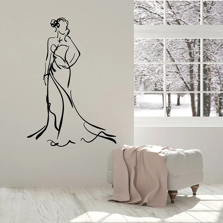 Красивая женщина наклейка на стену сексуальное женское платье красивая модная
