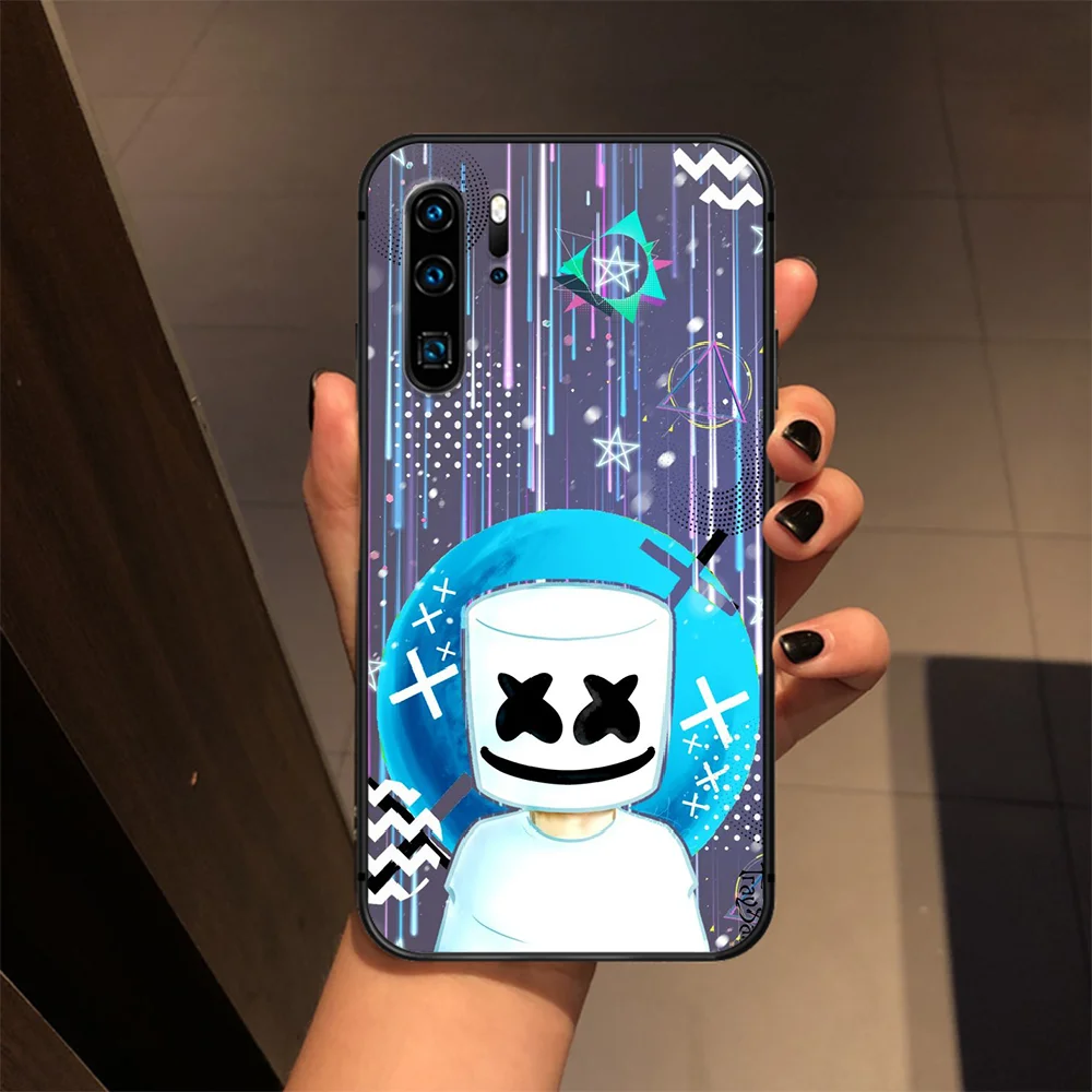 

DJ Marshmello Phone Case Cover Hull For Huawei P8 P9 P10 P20 P30 P40 Lite Pro Plus smart Z 2019 black back painting hoesjes