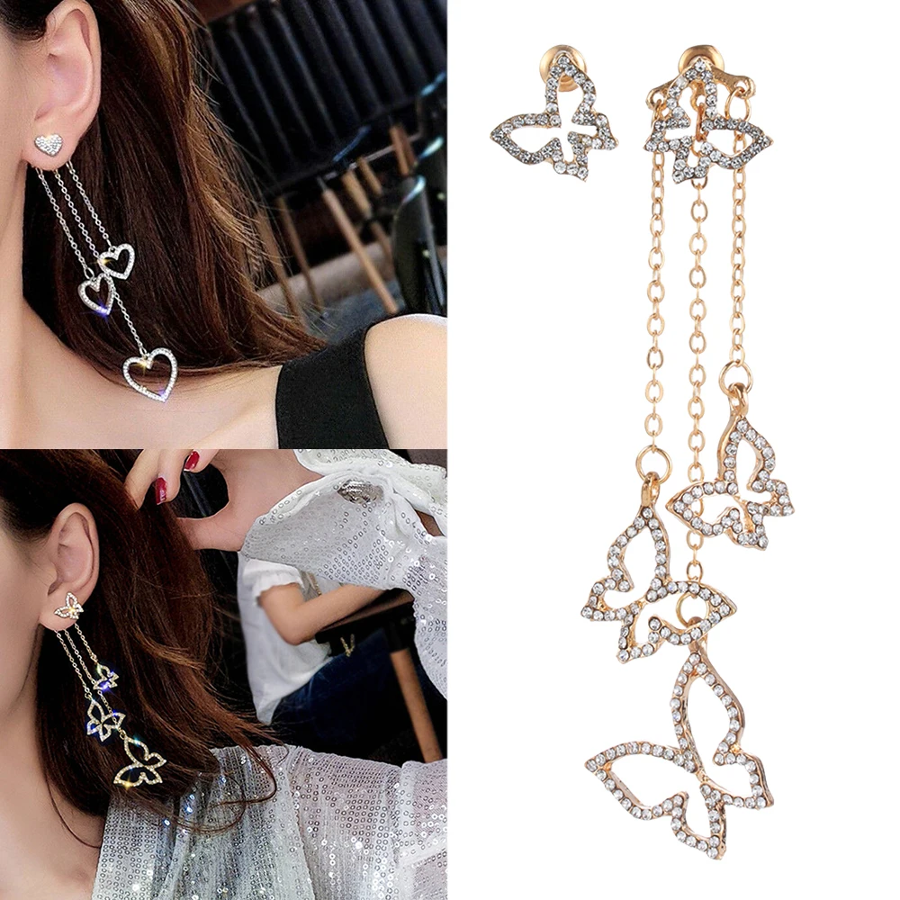 Женские Геометрические серьги Orecchini корейские кисточки с полым сердцем