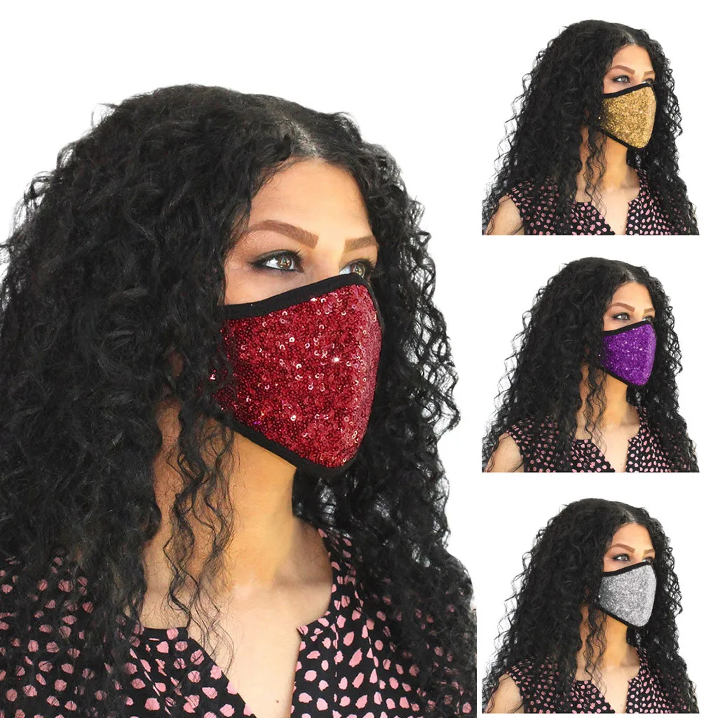 Personality Sequins Multicolor Face Mask for Female Beach Cosplay Party Popular Jewelry Gift L*5 |